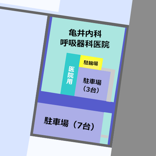 亀井内科呼吸器科医院の駐車場案内画像